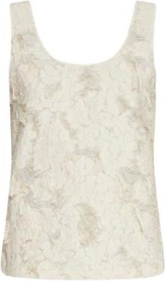 Marella Fil coup&eacute; Tanktop - Dames - Tops - Beige - Maat: XL Katoen