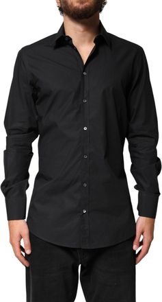 Dolce & Gabbana Black GOLD Cotton Men Dress Formal Mens Shirt