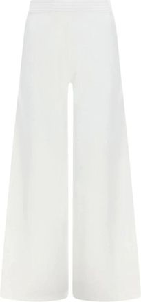 Max Mara Viscose cr&ecirc;pe garen broek - Dames - Wijde Broeken - Wit - M - Broeken