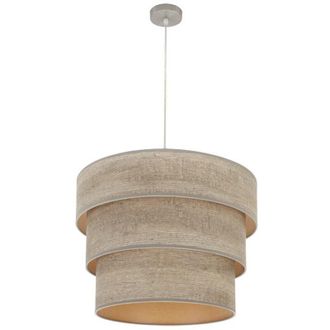 Fabrilamp Colgante Triple Smile 3xe27 Niquel/madera Gris Regx50x50 Cm