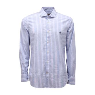 Brooksfield Slim Fit Spread Kraag Shirt - Heren - Zakelijke Overhemden - Blauw - S - Overhemden