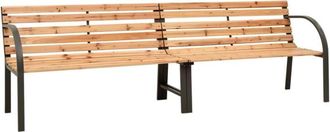 vidaXL Twin Garden Bench 225 cm Solid Wood Fir vidaXL