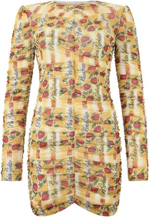 Philipp Plein Wrinkled Tulle Mini Dress Gelato - Dames - Feestkleedjes - Veelkleurig - L - Tule - Kleedjes