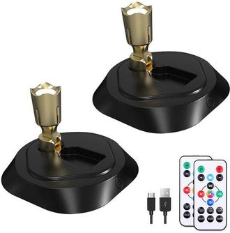 OEM Focos Led Con Control Remoto (juego De 2), Funcionan Con Pilas, Recargables, 16 Colores Ajustables, Regulables, Para Arte/pinturas