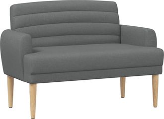 vidaXL Sof&aacute; Amoroso Con Botones Acolchados Gris Oscuro Tela Vidaxl