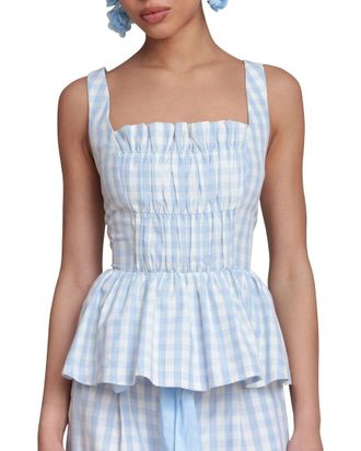 Avec Les Filles Smocked Detail Peplum Top
