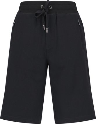 Dolce & Gabbana Jersey Jogging Bermuda With Logo Plaque