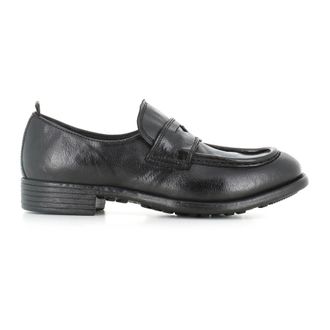 Officine Creative Loafers, female, Black, Size: 10 US Black Leather Moccasin Shoe