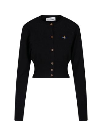 Vivienne Westwood Cropped Fitted Sweater with Button-Down Front