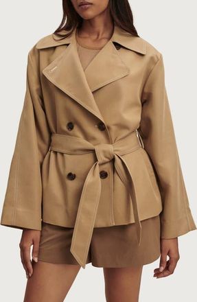 Varley Maddox Short Trench Coat in Light Tan at Nordstrom, Size X-Small