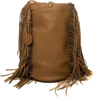 Tosca Blu Tassen, Dames, Bruin, ONE Size, Leer, Drawstring Bucket Rugzak