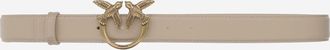 Pinko Womens Leather Belt Love Berry Beige