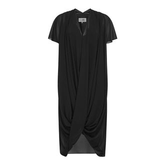 Maison Margiela Asymmetrische Midi Jurk - Dames - Casual kleedjes - Zwart - XS - Polyester - Kleedjes