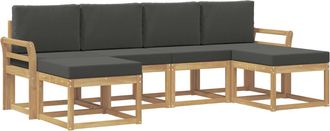 vidaXL Conjunto De Sof&aacute;s De Exterior 6 Uds. Blanco Y Antracita Vidaxl