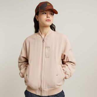 G-Star Womens G-Star RAW Bomber Padded Jacket - Pink Viscose - Size Medium