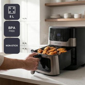 Black+Decker Freidora De Aire Black+decker Bxaf8001e 2200 W 8 L