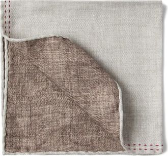 Brunello Cucinelli Fazzoletto da taschino in seta - Grigio