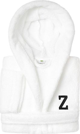 Linum Home Textiles Personalized Linum Kids Small Super Plush Hooded Bathrobe With Black Bookman Font (Monogrammed A-Z)