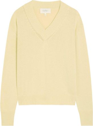 Second/Layer Vexed V-neck Cotton-blend Jumper - Yellow - 52 (IT52 / XL)