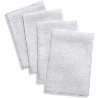 Solino Home Linen Dinner Napkins Set of 4, 20 x 20 Inch for Dining Table, Holiday and Everyday Table Decor - Fete in Silver Cloud at Nordstrom, Size