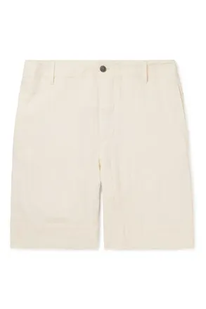 Giorgio Armani Straight-Leg Pleated Crinkled Stretch-Twill Shorts