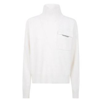 Brunello Cucinelli Zachte Turtleneck Sweater - Dames - Cashmere truien - Wit - L - Truien & Vesten