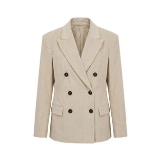 Brunello Cucinelli Dames, Jassen, Beige, Maat: XS Corduroy