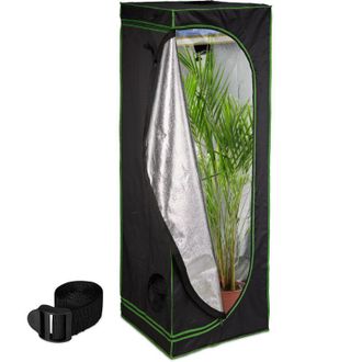 Relaxdays Relaxdays - Armario Cultivo Indoor, Carpa Invernadero Interior, Plantas Y Hierbas, Opaco, 180 X 60 X 60 Cm, Negro Y Verde