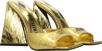 The Attico Womens Gold Leather Platform Sandals