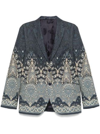 Etro Blazer met paisley-jacquard - Blauw