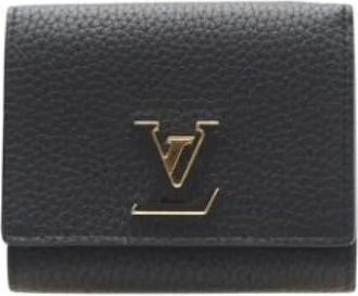Louis Vuitton Pre-owned Taurillon Portemonnee (bi-fold) - Dames - Vintage Accessoires - Zwart - ONE Size - Leer - Vintage