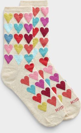 Hot Sox Womens Textured heart socks