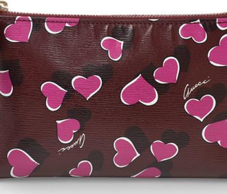 Gucci Bordeaux Pink Leather Pouch (Pre-Owned)