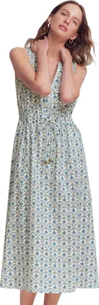 Boden Delphine Cotton Jersey Midi Dress in Ivory, Flower Lattice at Nordstrom, Size 10
