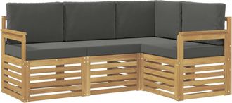 vidaXL Conjunto De Sof&aacute;s De Exterior 4 Uds. Blanco Y Antracita Vidaxl