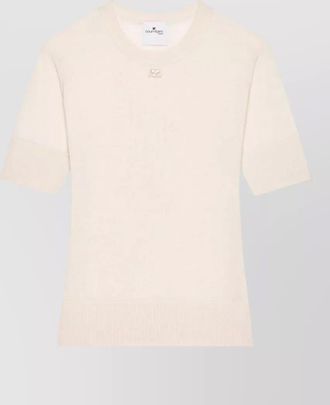 Courr&egrave;ges merino wool long-sleeve knitted top