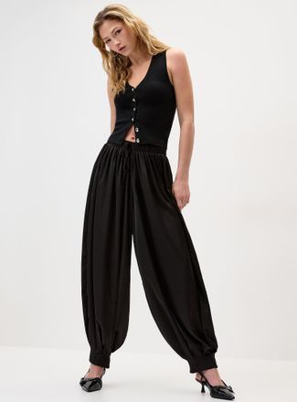 Twik Womens Satiny barrel-leg jogger