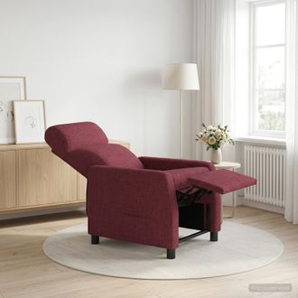 vidaXL Vidaxl Poltrona Reclinabile Rosso Vino Tessuto