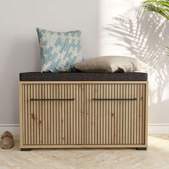 Dmora Mobile Da Ingresso Pincara, Un Ripiano, Apertura Battente, 2 Ante, 80x40x49h Cm Marrone Rovere Nodi