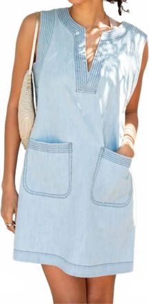 Mersea Kitt Mini Dress In Tencel Blue