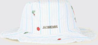 Jacquemus Cappello Le Bob Artichaut in cotone a righe con ricami