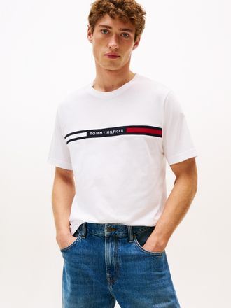 Tommy Hilfiger T-Shirt TOMMY HILFIGER HILFIGER CHEST INSERT TEE, Herren, Gr. XXL, weiss (wei&szlig;), Single Jersey, Obermaterial: 100% Baumwolle, Rundhals, Shirts T-Shirt