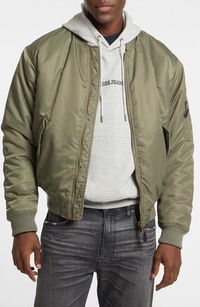 Guess Bomber Jacket in Green at Nordstrom, Size Small