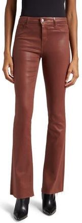 L'agence Ruth High Waist Straight Leg Pants in Dark Cinnamon Coated at Nordstrom Rack, Size 27