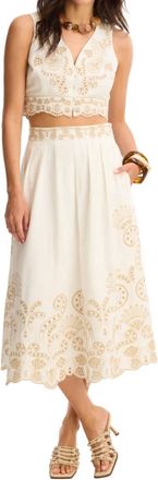 Allison New York Maeve Midi Skirt In Off White/sand