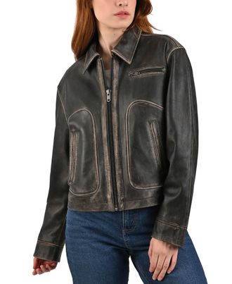 Frye Women&acute;s Vintage Blouson Lamb Leather Jacket