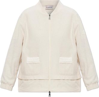 Moncler Cardigan met een mix van materialen - Dames - Vesten - Beige - S - Katoen - Truien & Vesten
