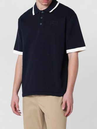 Maison Kitsun&eacute; comfort fit cotton polo shirt contrasting collar