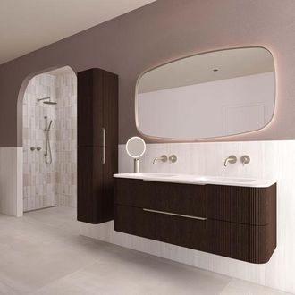 Bernacchini SP30 spiegel - 120x80 cm - indirecte LED rondom - spiegelverwarming - RVS geborsteld