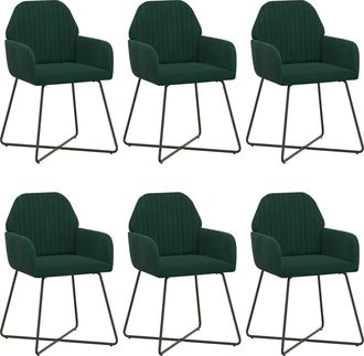 vidaXL Sillas De Comedor 6 Uds. Terciopelo Verde Oscuro Vidaxl